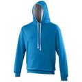 Sapphire Blue - Heather Grey - Front - Awdis Varsity Hooded Sweatshirt - Hoodie