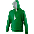 Kelly Green - Arctic White - Front - Awdis Varsity Hooded Sweatshirt - Hoodie