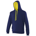 Oxford Navy- Sun Yellow - Back - Awdis Varsity Hooded Sweatshirt - Hoodie