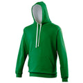 Kelly Green-Arctic White - Back - Awdis Varsity Hooded Sweatshirt - Hoodie