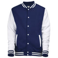 Oxford Navy - White - Front - Awdis Unisex Varsity Jacket