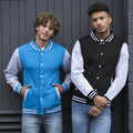 Jet Black - White - Side - Awdis Unisex Varsity Jacket