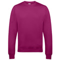 Festival Fuchsia - Front - AWDis Just Hoods AWDis Unisex Crew Neck Plain Sweatshirt (280 GSM)