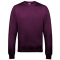 Plum - Front - AWDis Just Hoods AWDis Unisex Crew Neck Plain Sweatshirt (280 GSM)