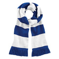 Bright Royal - White - Front - Beechfield Varsity Unisex Winter Scarf (Double Layer Knit)