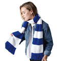 Bright Royal - White - Back - Beechfield Varsity Unisex Winter Scarf (Double Layer Knit)