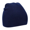 Oxford Navy - Front - Beechfield Plain Basic Knitted Winter Beanie Hat