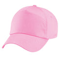 Classic Pink - Front - Beechfield Plain Unisex Junior Original 5 Panel Baseball Cap