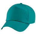 Emerald - Front - Beechfield Plain Unisex Junior Original 5 Panel Baseball Cap