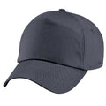 Graphite Grey - Front - Beechfield Plain Unisex Junior Original 5 Panel Baseball Cap