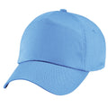 Sky - Front - Beechfield Plain Unisex Junior Original 5 Panel Baseball Cap