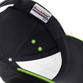 Black-Lime Green - Pack Shot - Beechfield Unisex Ultimate 5 Panel Contrast Baseball Cap With Sandwich Peak - Headwear