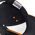 Black-Orange - Pack Shot - Beechfield Unisex Ultimate 5 Panel Contrast Baseball Cap With Sandwich Peak - Headwear