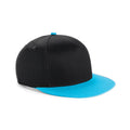 Black- Surf Blue - Front - Beechfield Youth Unisex Retro Snapback Cap