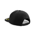 Black- Black- Black - Back - Beechfield Unisex Original Flat Peak Snapback Cap