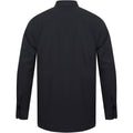 Navy - Back - Henbury Mens Wicking Long Sleeve Work Shirt