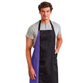 Black- Purple - Back - Premier Unisex Contrast Workwear Bib Apron