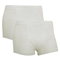 White - Front - Fruit Of The Loom Mens Classic Shorty Cotton Rich Boxer Shorts (Pack Of 2)