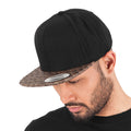 Black-Ostrich - Side - Yupoong Flexfit Unisex Leather Snapback Cap