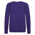 Purple - Back - AWDis Academy Childrens-Kids Crew Neck Raglan School Sweatshirt