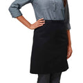 Black - Back - Premier Adults Unisex Fairtrade Mid-Length Apron