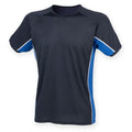 Navy- Royal- White - Front - Finden & Hales Childrens-Kids Short Sleeve Performance Panel Sports T-shirt