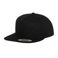 Black-Black - Front - Yupoong Flexfit Unisex Plain Classic 5 Panel Snapback Cap