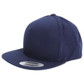 Navy - Front - Yupoong Flexfit Unisex Plain Classic 5 Panel Snapback Cap