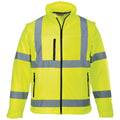 Yellow - Front - Portwest Unisex Hi-Vis Safety Softshell Jacket