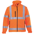 Orange - Front - Portwest Unisex Hi-Vis Safety Softshell Jacket
