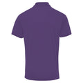 Purple - Back - Premier Mens Coolchecker Pique Short-Sleeved Polo Shirt