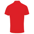 Red - Back - Premier Mens Coolchecker Pique Short-Sleeved Polo Shirt