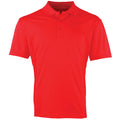 Strawberry Red - Front - Premier Mens Coolchecker Pique Short-Sleeved Polo Shirt