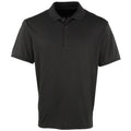 Black - Front - Premier Mens Coolchecker Pique Short-Sleeved Polo Shirt