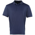 Navy - Front - Premier Mens Coolchecker Pique Short-Sleeved Polo Shirt