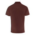 Brown - Back - Premier Mens Coolchecker Pique Short-Sleeved Polo Shirt