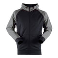 Black-Gun Metal Grey-White - Front - Finden & Hales Mens Moisture Wicking Panelled Sports Hoodie