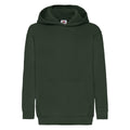 Bottle Green - Front - Fruit Of The Loom Older Kids Unisex Classic 80-20 Hoodie