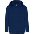 Navy - Front - Fruit Of The Loom Older Kids Unisex Classic 80-20 Hoodie