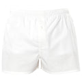 White - Front - Asquith & Fox Mens Classic Elasticated Boxers-Underwear