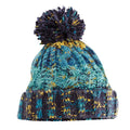 Retro Blue - Side - Beechfield Unisex Adults Corkscrew Knitted Pom Pom Beanie Hat