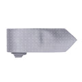 Silver- White - Back - Premier Mens Micro Dot Pattern Formal Work Tie