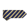 Navy-Gold - Back - Premier Mens Waffle Stripe Formal Business Tie