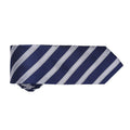 Navy-Silver - Back - Premier Mens Waffle Stripe Formal Business Tie