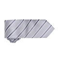 Silver-Dark Grey - Back - Premier Mens Waffle Stripe Formal Business Tie