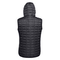 Black - Back - 2786 Womens-Ladies Honeycomb Zip Up Hooded Gilet-Bodywarmer