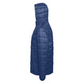 Navy - Side - 2786 Mens Box Quilt Hooded Zip Up Jacket