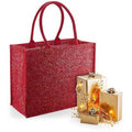 Red- Gold - Side - Westford Mill Shimmer Jute Mini Gift Bag