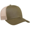 Moss-Khaki - Back - Yupoong Flexfit Retro Snapback Trucker Cap