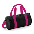 Black-Fuchsia - Front - Bagbase Mini Barrel Bag